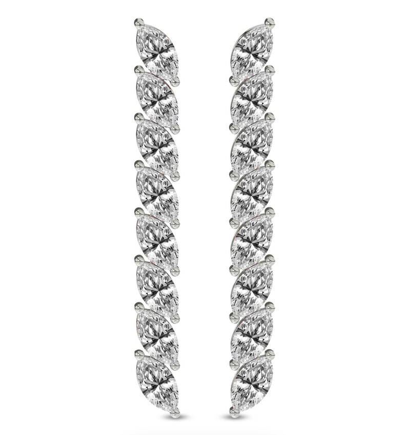 Delphinium Flower Fashion Lab Diamond Dangle Earring