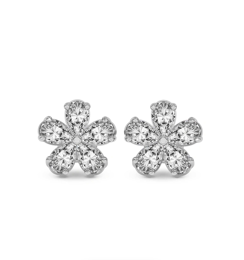 Daisy Flower Fashion Lab Diamond Stud Earrings