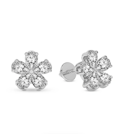 Daisy Flower Fashion Lab Diamond Stud Earrings