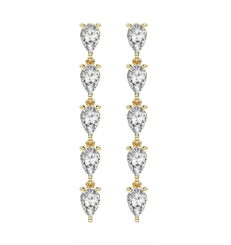 Salvia Flower Fashion Lab Diamond Dangle Earrings