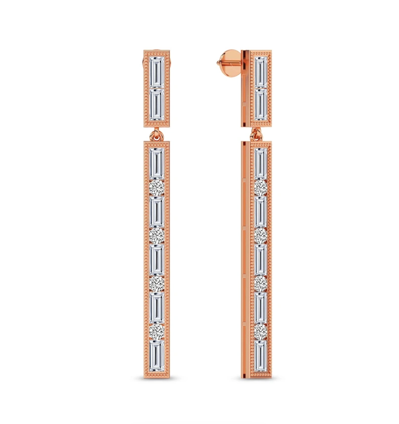 Hyacinth Flower Fashion Dangle Lab Diamond Earrings