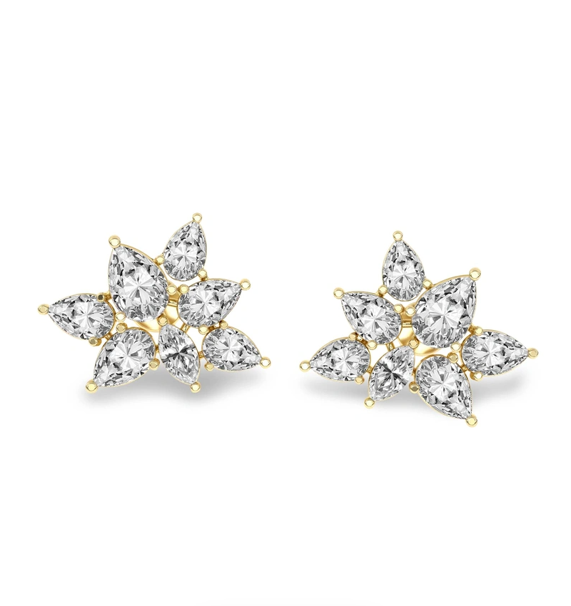 Cosmos Flower Fashion Lab Diamond Stud Earrings