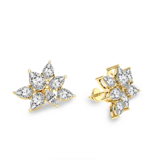 Cosmos Flower Fashion Lab Diamond Stud Earrings